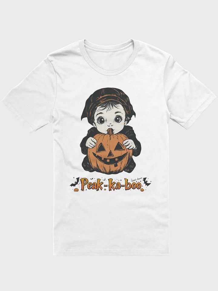 Peek-ka-boo Halloween Pumpkin Kid (Black/White T-shirt) product image (1)
