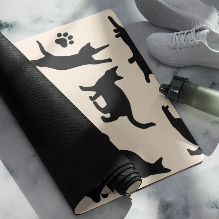 Cat Silhouette Yoga Mat: Perfect for Cat Lovers and Yoga Enthusiasts product image (4)