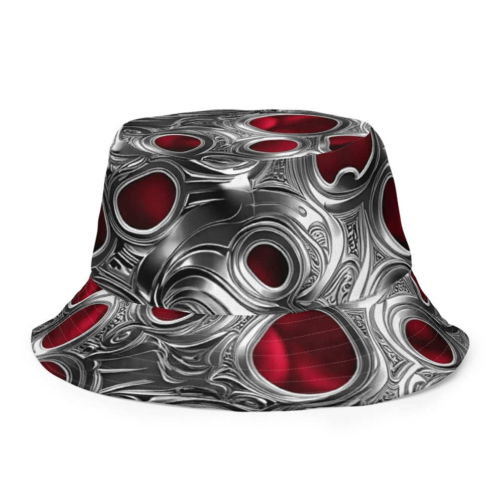 Reversible Metallic Silver & Red Painted Bucket Hat product image (4)