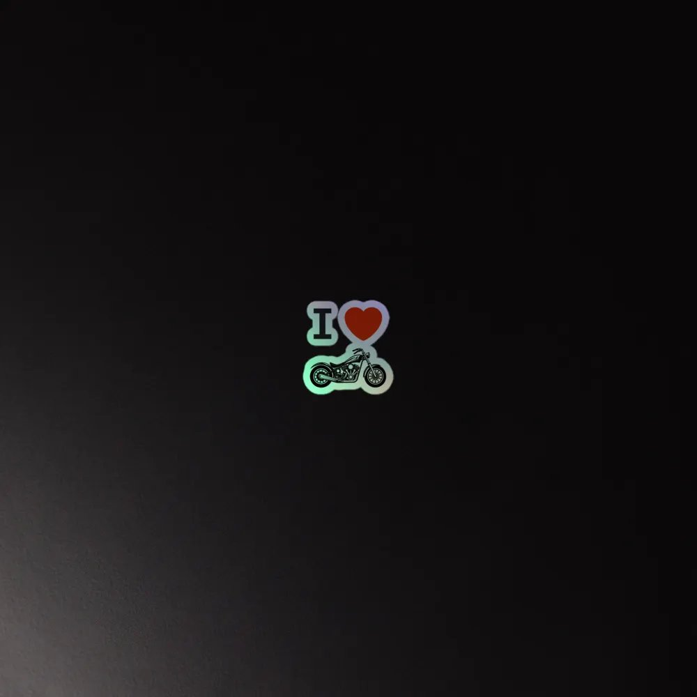 I Love Motorcycle Holographic Sticker product image (4)