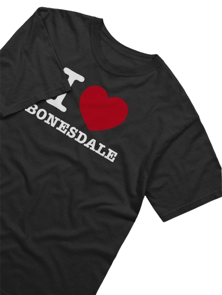 White Text I Heart Bonesdale Tee product image (3)