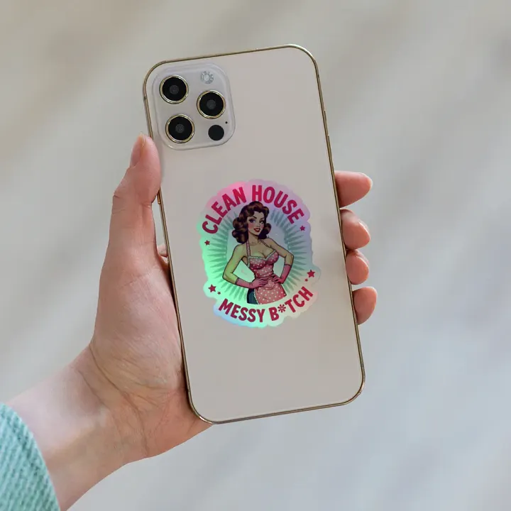 Clean House, Messy B*tch - Retro Sass Holographic Sticker Set product image (2)