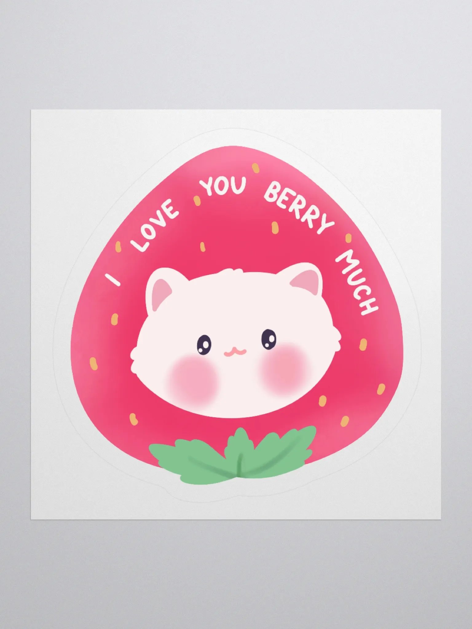 I love you berry much! Cat Vinyl Sticker product image (1)