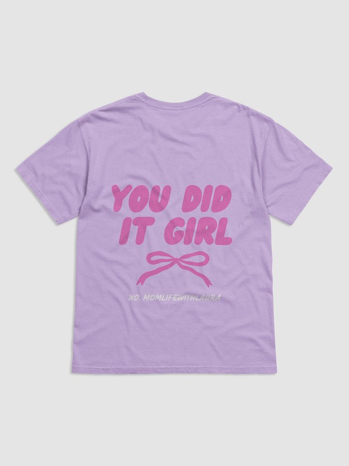 You Did it Girl Bow Comfort Colors Tee - Hot Pink/Orchid product image (2)