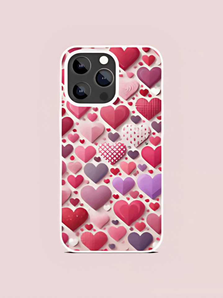 Romantic Pink Valentine Phone Case PNG – Heart-Themed Design for Sublimation – High-Quality Instant Download (300 DPI) product image (1)