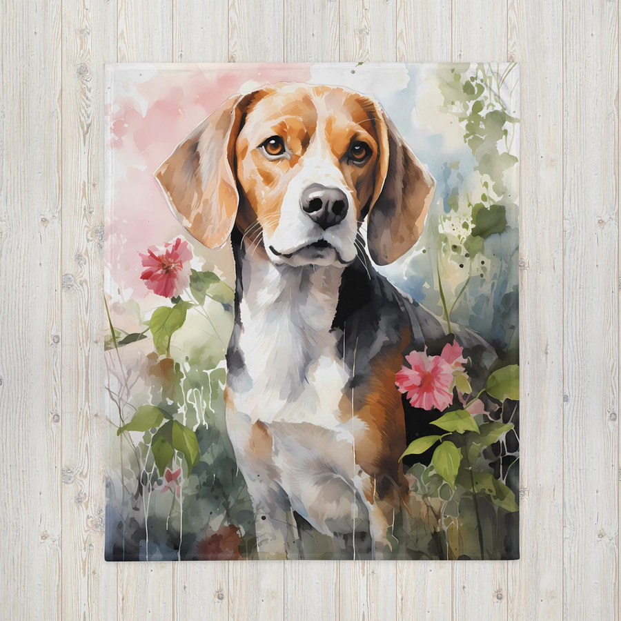 Beagle Dog Cute Puppy Floral Design Throw Blanket product image (4)