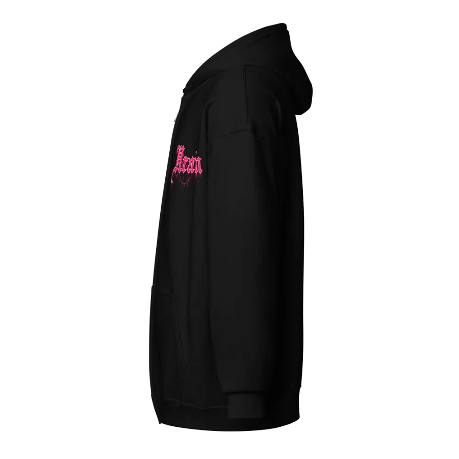 Hrafn Gothic Logo (Hot Pink) Zip Hoodie product image (3)