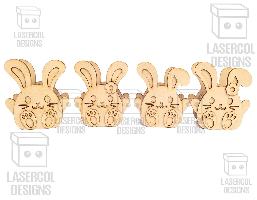 Easter Bunny Basket Set 3 (4 Styles, 2 Sizes) - Laser Cut Files product image (2)