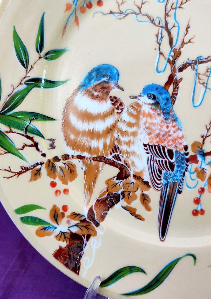 Extraordinário prato Japonês, flor de cerejeira, símbolo da amizade, pássaros, decoração de casa, amiga especial product image (7)