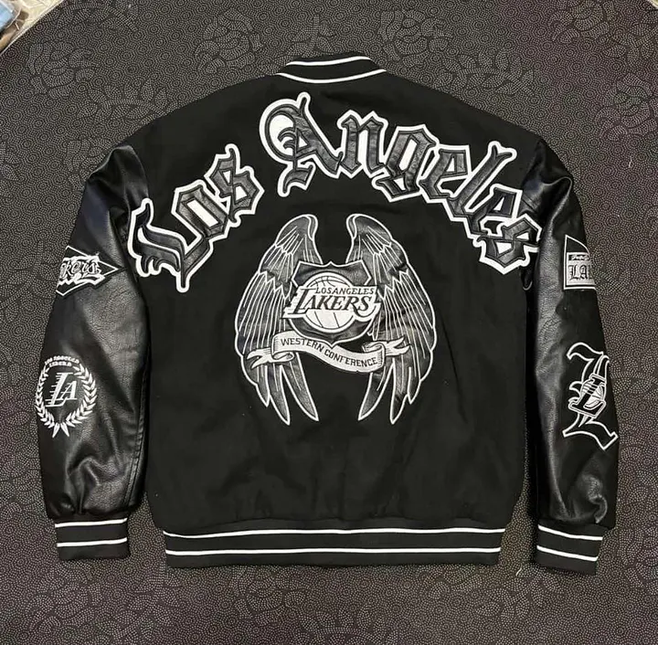 NBA OLD ENGLISH LAKERS LEATHER JACKET ( Limited to 1pc only / Size - XL ) product image (2)