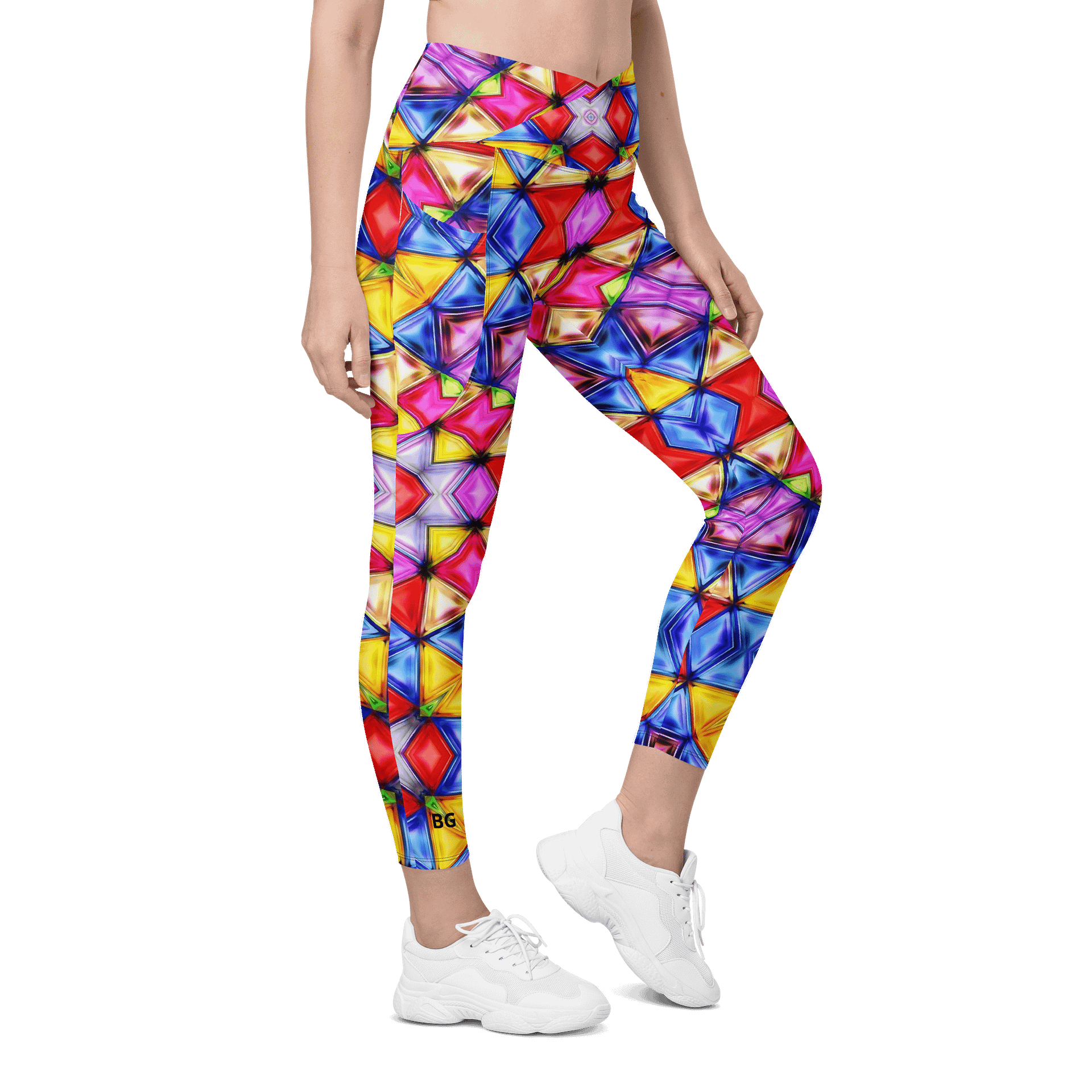 Barry Grady 'Vibrant' Crossover Leggings with Pockets product image (5)