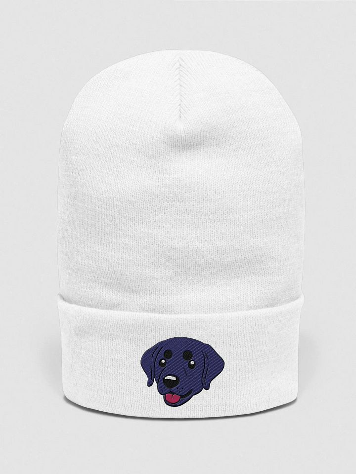 Happy Black Labrador Retriever Pup Embroidered Beanie product image (1)
