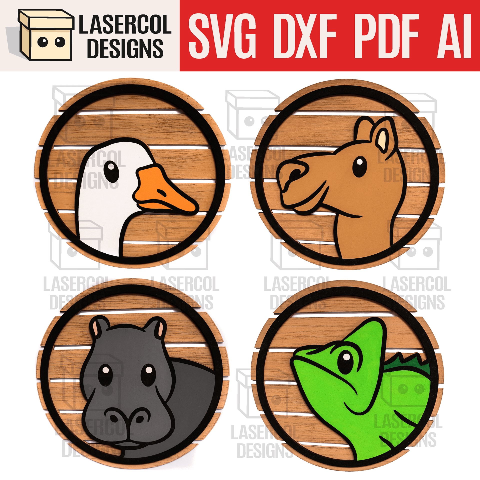Animals Paint Kit Puzzles Bundle (Set 1-2-3-4) - Laser Cut Files product image (6)