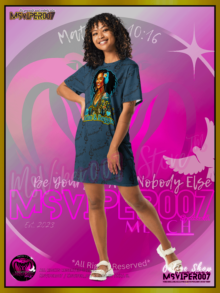 T-SHIRT DRESS - MSVIPER007'S "Relax & Reggae™ " (Deep Oasis/Tropics | V3 ) T-SHIRT DRESS BY ANNA H. product image (1)