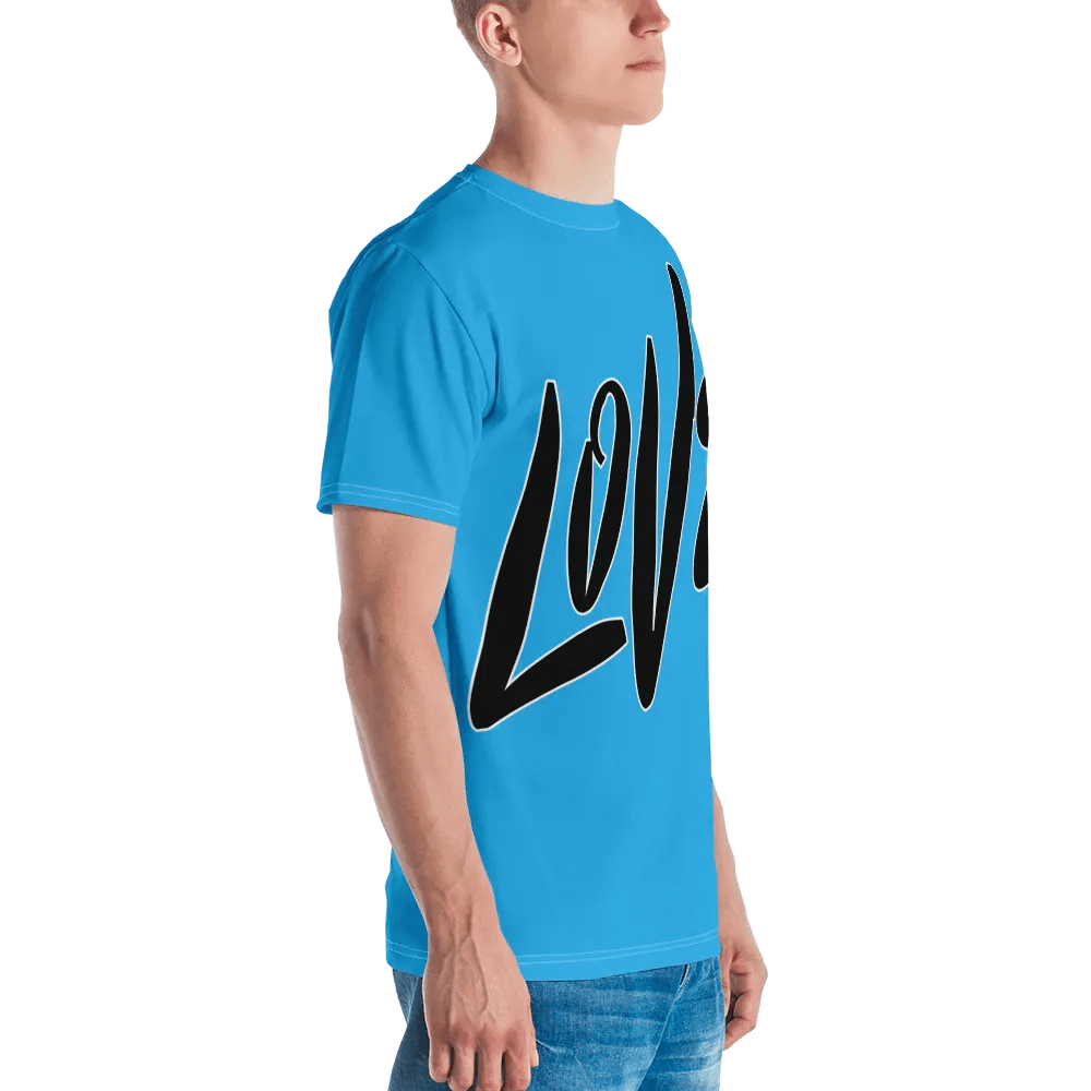 Love & Peace - Blue - Crew Neck T-Shirt product image (3)