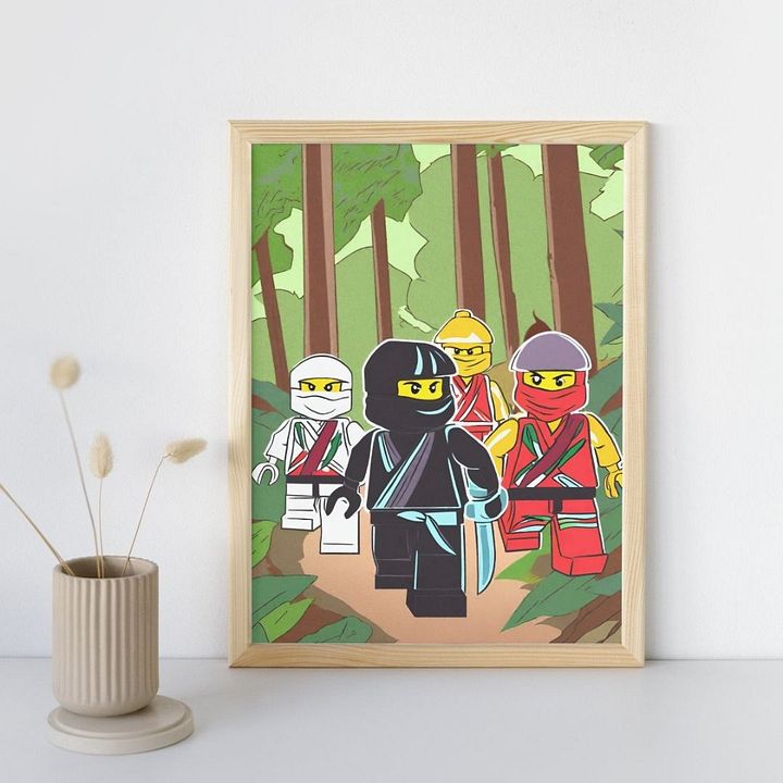Ninja's in the Woods - wall art Boys Room - Ninja Poster - Ninjago inspired Wall Decoration for Boys product image (26)