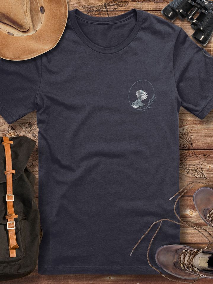 Fantail Bird T-Shirt, Elegant Nature-Inspired Design, Minimalist Wildlife Graphic, New Zealand Native Bird T-shirt product image (1)