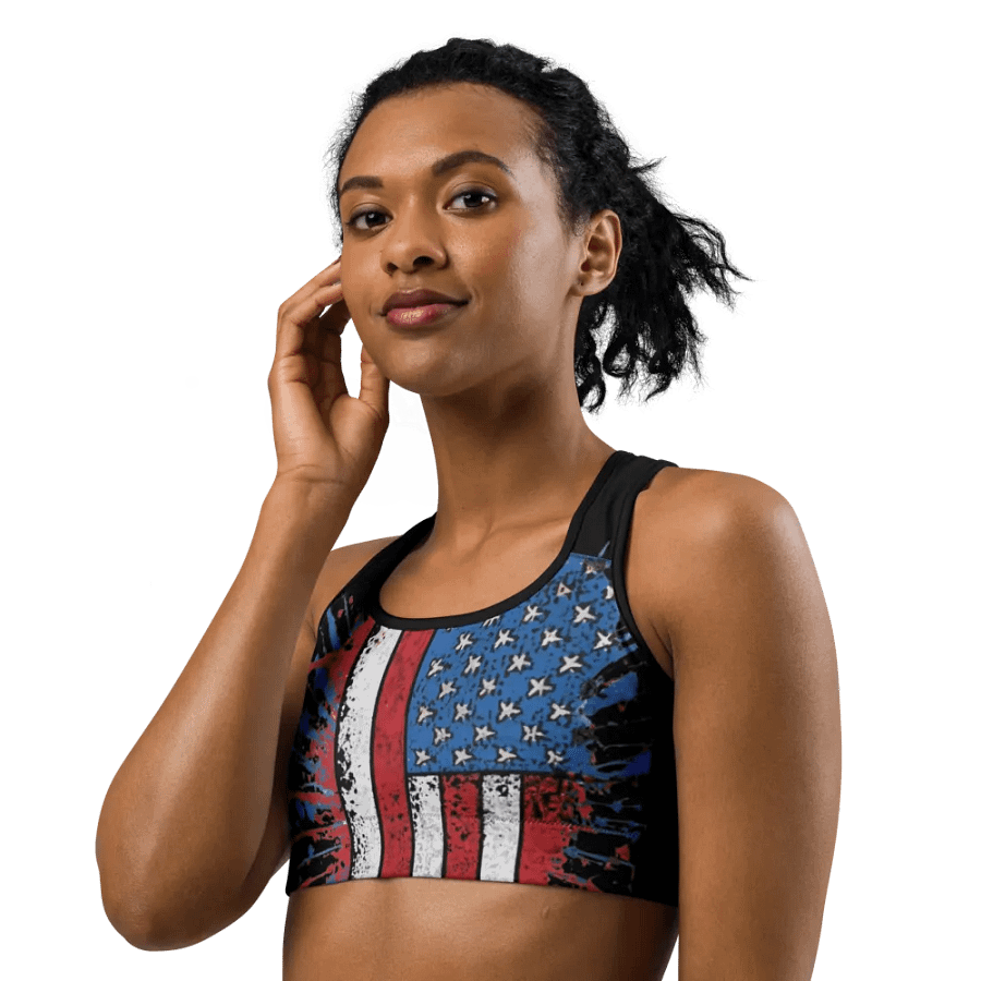 Stars & Stripes Splatter Sports Bra product image (6)