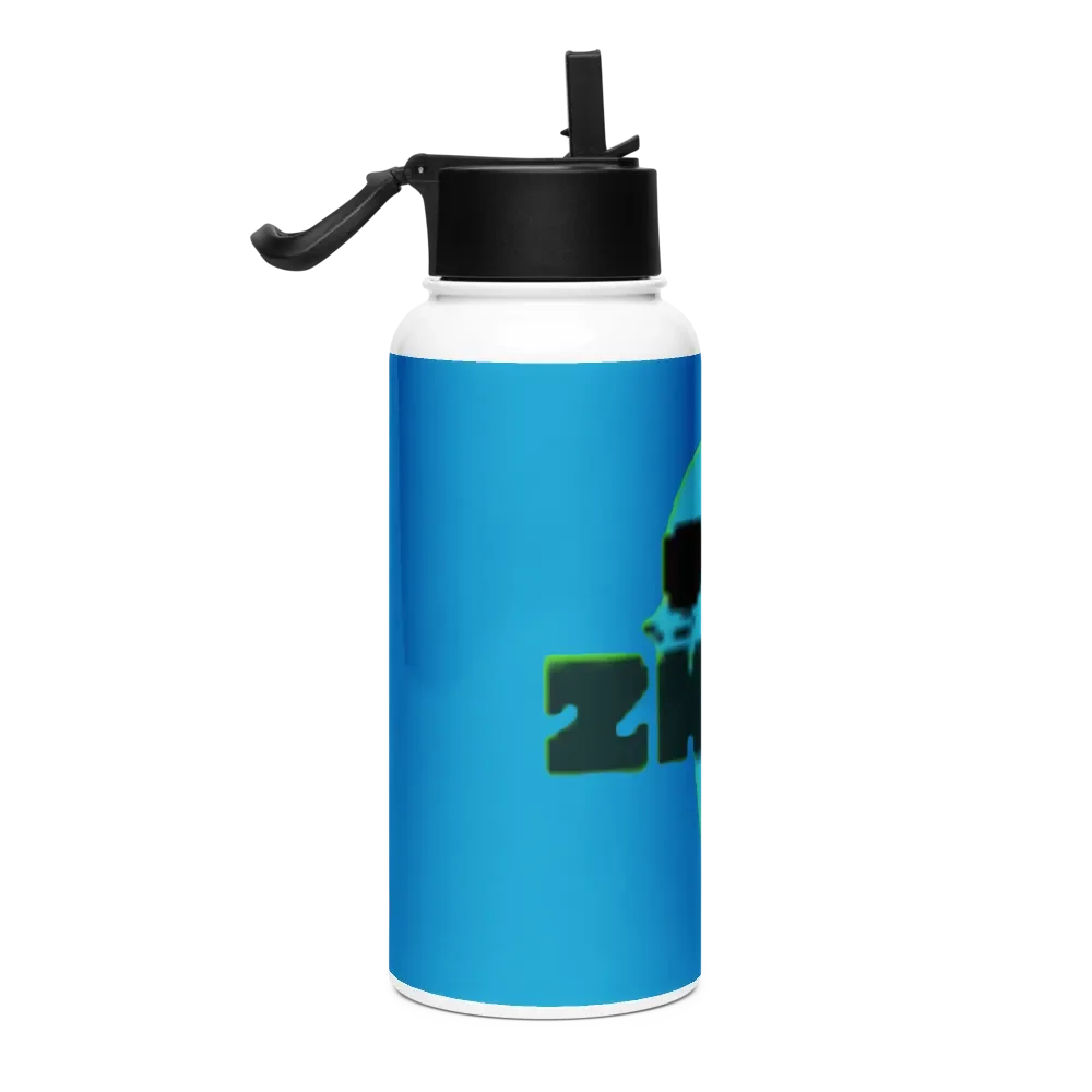 Blue ZKOT Stainless Steel Water Bottle with a Straw Lid - Show Your Support - Drinkware product image (4)