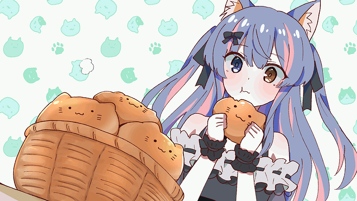 Neko Eating Animated Digital Wallpapie product image (2)