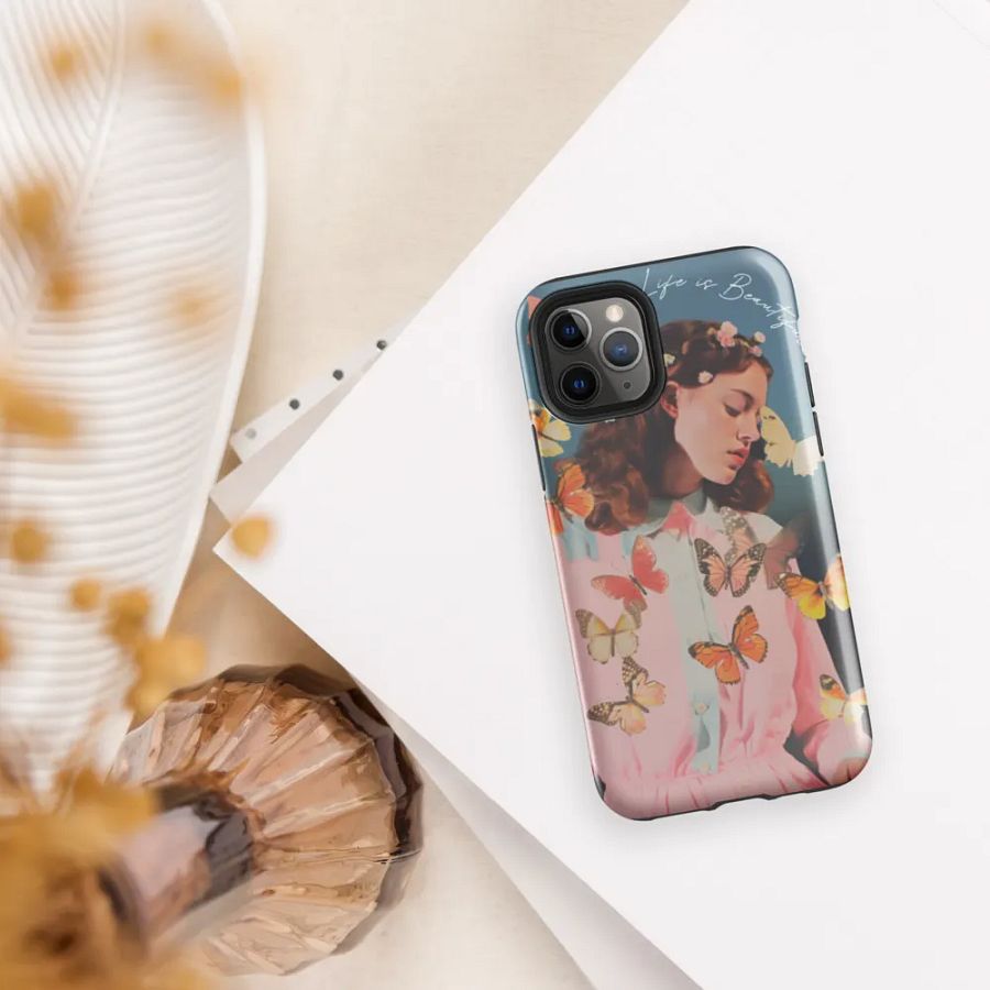 'Life is Beautiful' Butterfly Dreams iPhone® Tough Case product image (5)