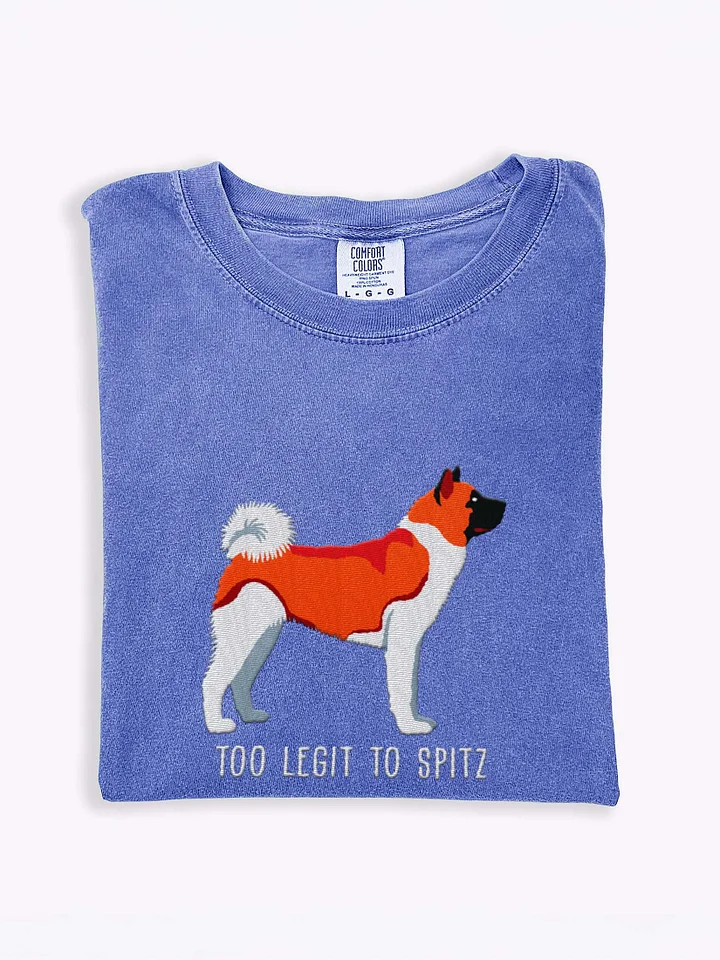 Too Legit to Spitz T-Shirt(Embroidered) of an American Akita(Red & White) product image (1)