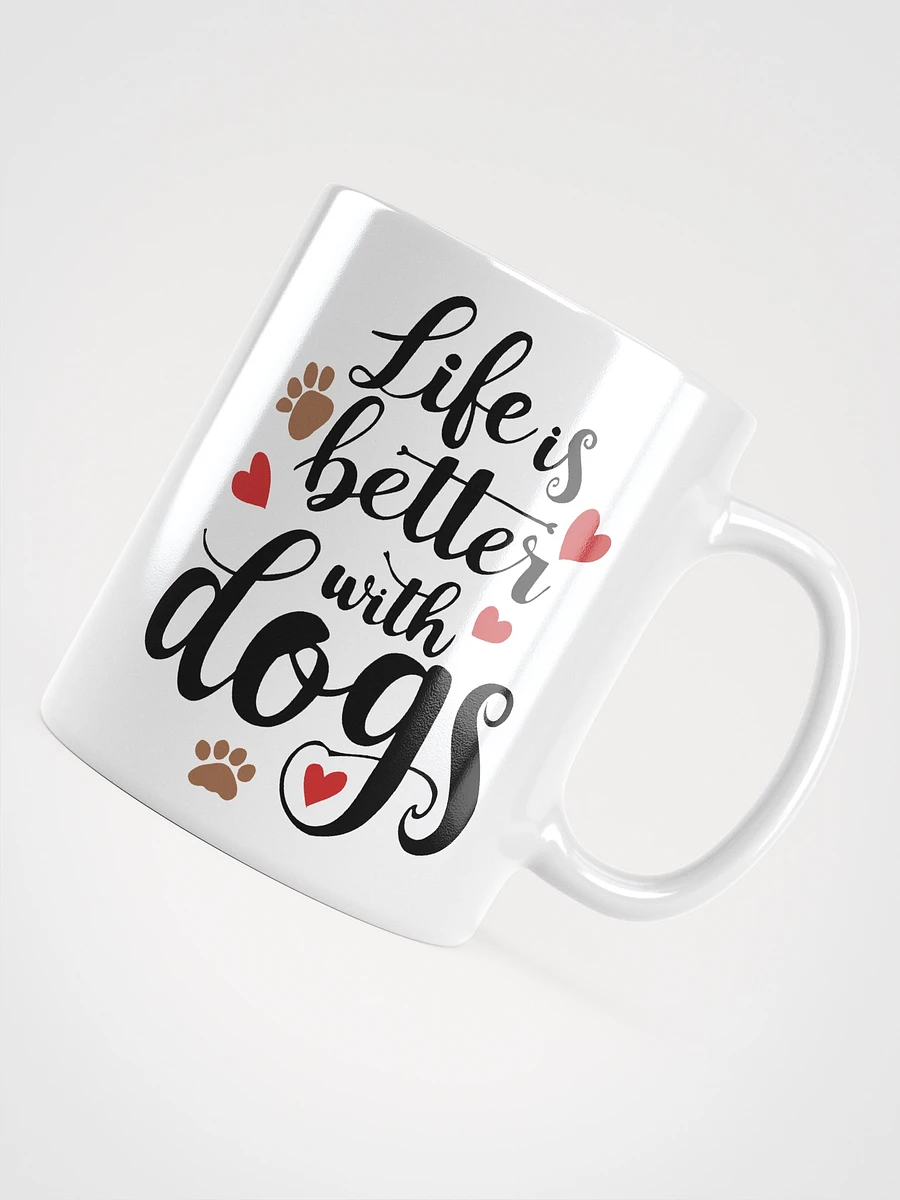 Life is Better with Dogs, black letter on White Mug product image (10)