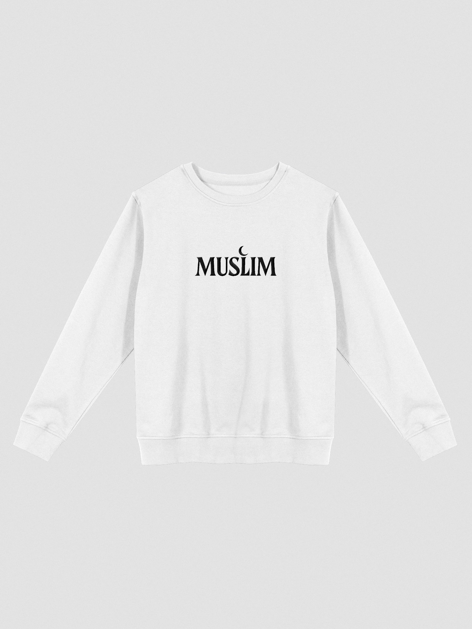 MUSLIM Signature White Sweater - UNISEX Embroidery product image (1)