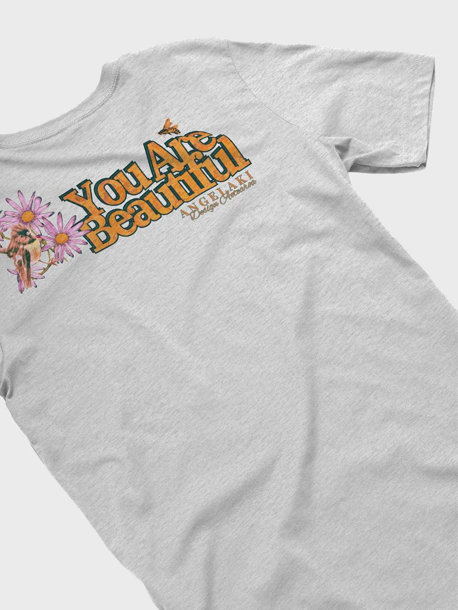 Unisex Kinship - You are Beautiful - Daisy and Bellbird 60s vibe Tee (Heather version shirts) product image (8)