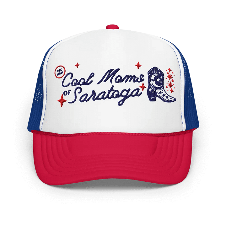Cool Moms of Saratoga Truck Hat Red White and Blue product image (1)