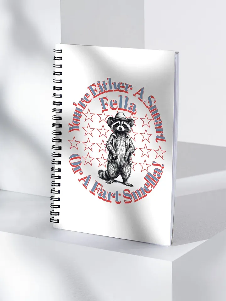 Youre Either A Smart Fella Or A Fart Smella Raccoon Witty Cowboy Spiral Notebook product image (1)