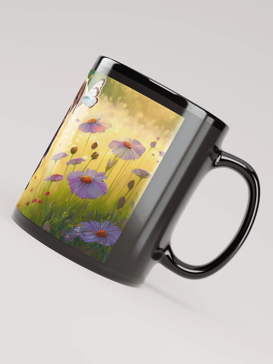 Floral Fetch: Black Glossy Mug for Dog Lovers product image (6)