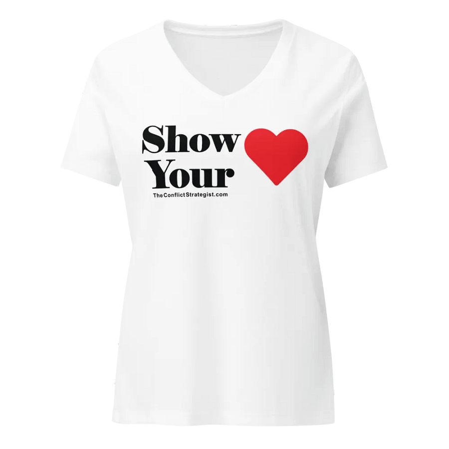 Show Your Heart - Women's V-Neck T Shirt - White product image (3)