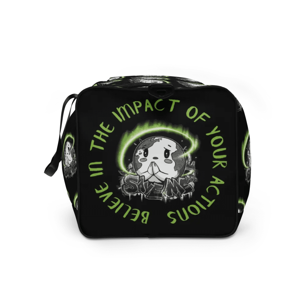 Save Me: A Plea from Planet Earth Black Duffle Bag 🌍 product image (2)