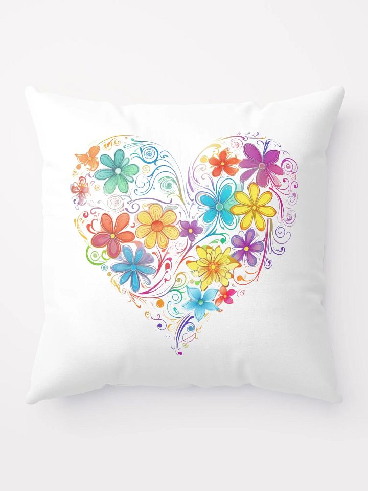 Floral Heart Rainbow Pillow product image (1)