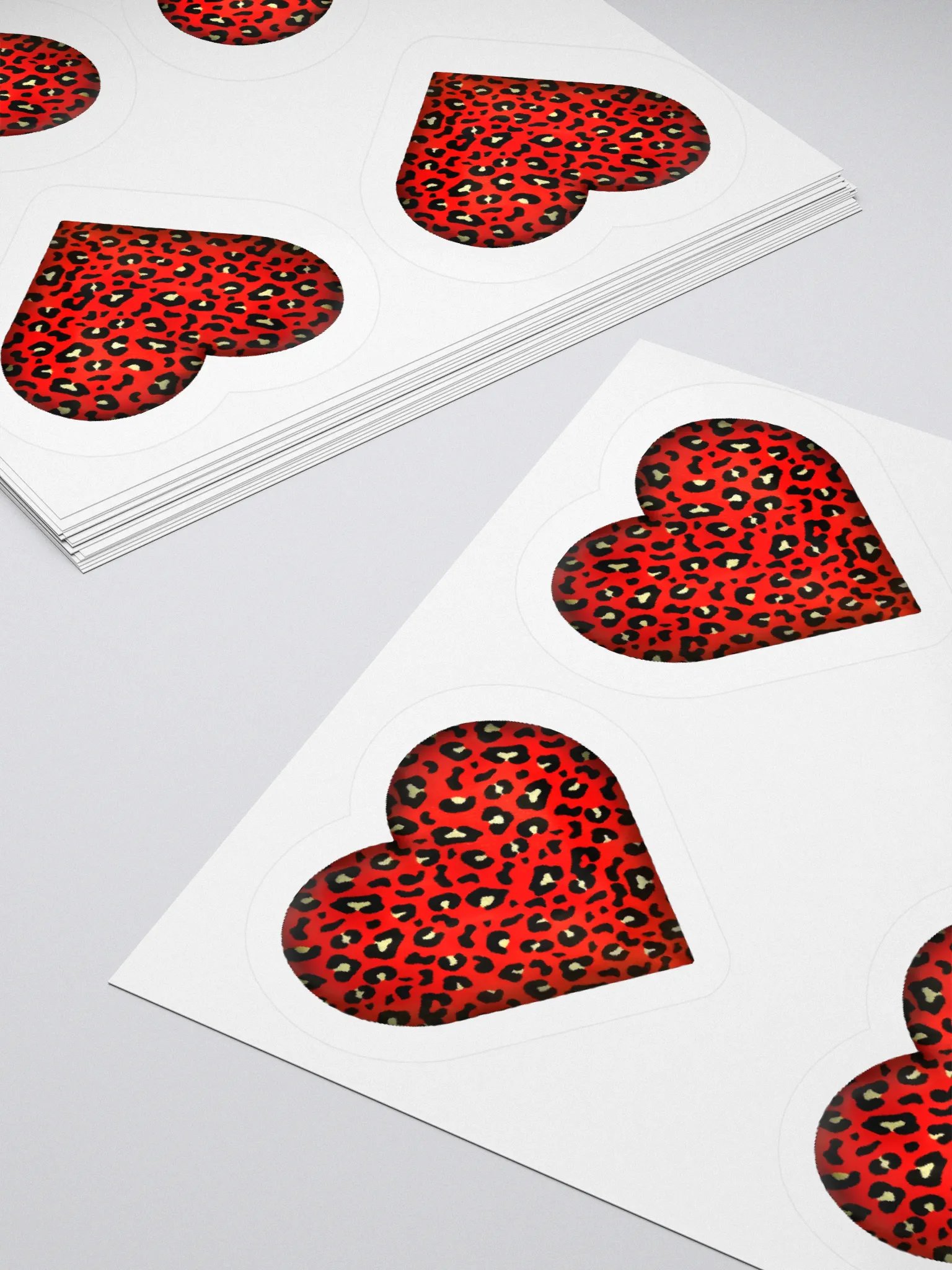 Leopard Skin Red Heart - Kiss Cut Sticker product image (3)