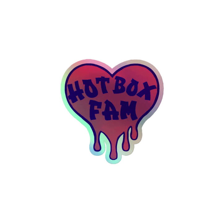 HOT BOX FAM SOLID PINK & BLUE LOGO STICKER product image (1)