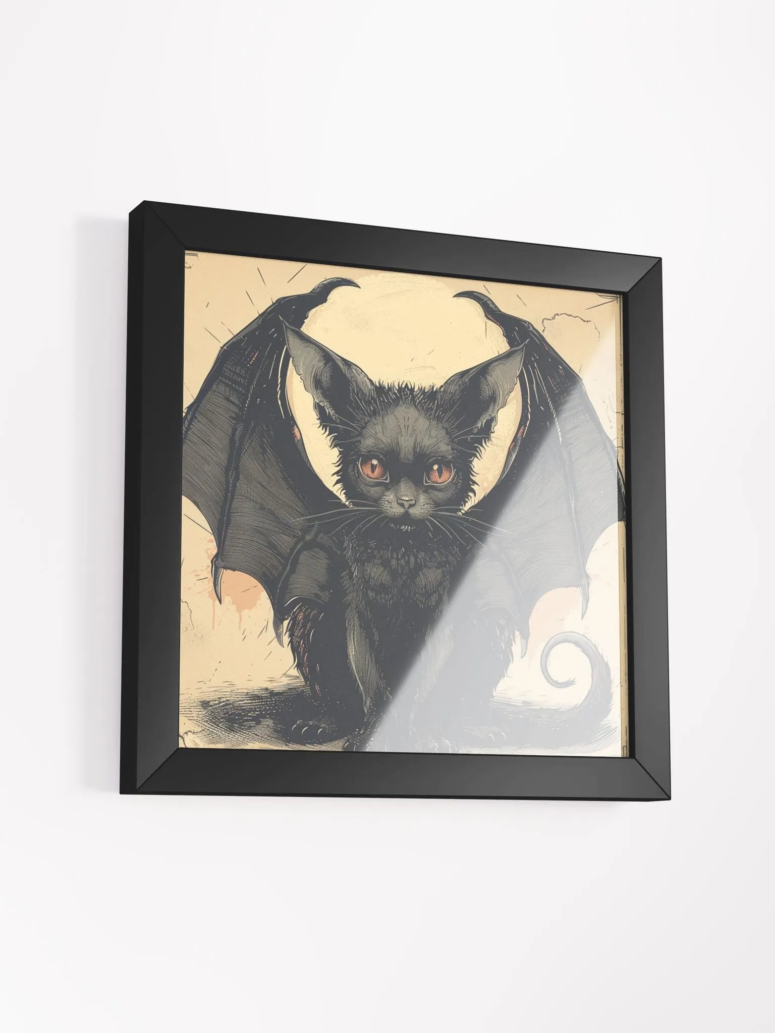 Winged Cat Bat Framed Wall Art product image (2)