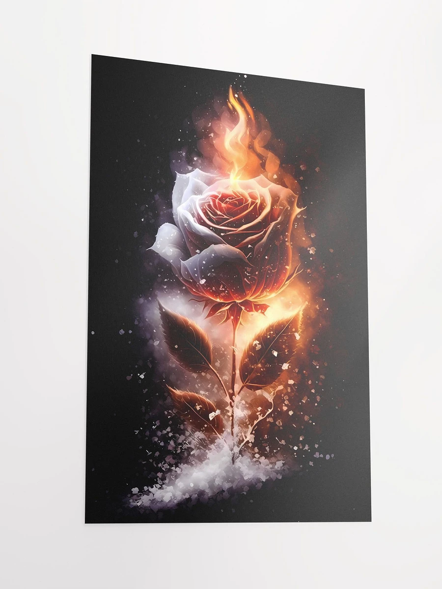 Flaming Rose Poster: A Symbol of Passion and Resilience in Nature Matte Poster product image (4)