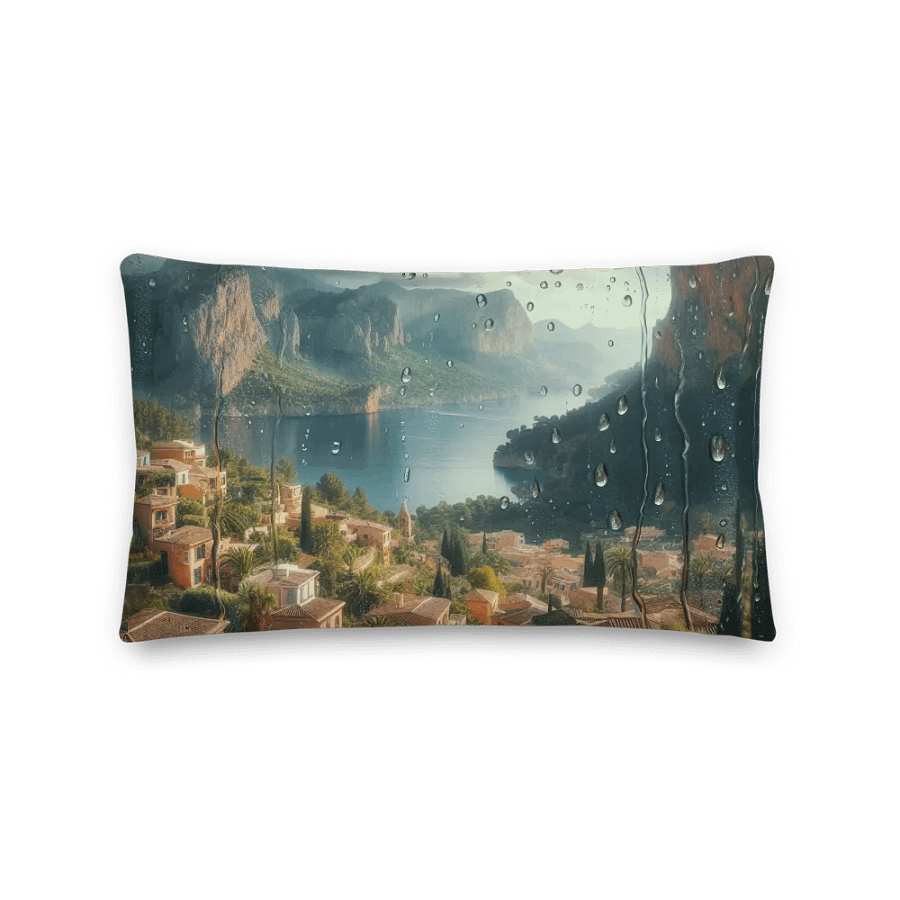 Rainy Day Mediterranean Escape Pillow | AI Design product image (3)