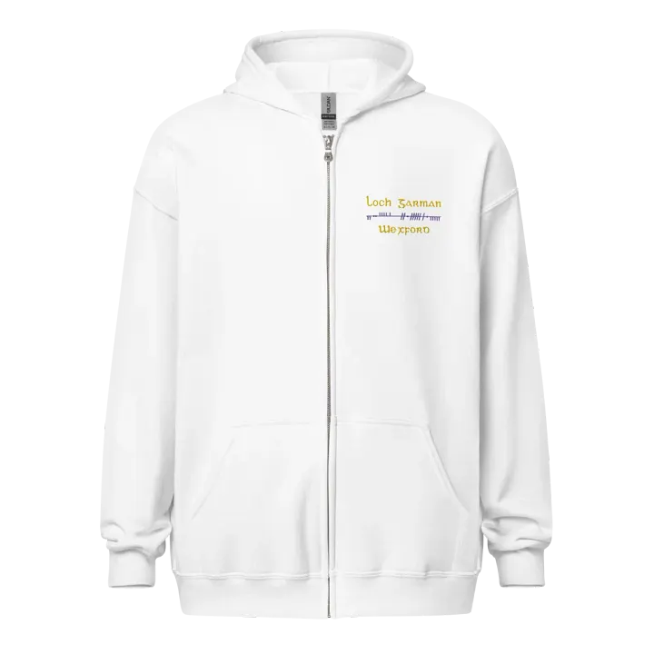 Wexford/Loch Garman Orthodox style Ogham. embroidered Zip Hoodie product image (1)
