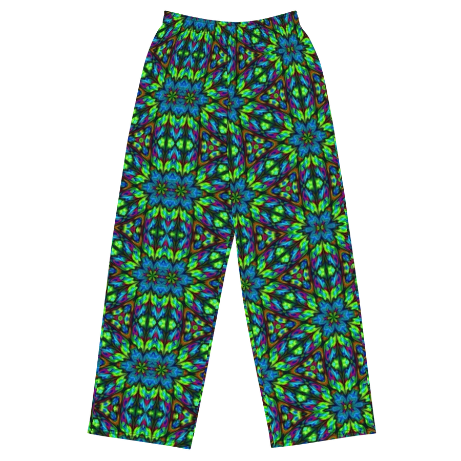 Green Blue Triangle Kaleidoscope Wideleg Pants product image (2)