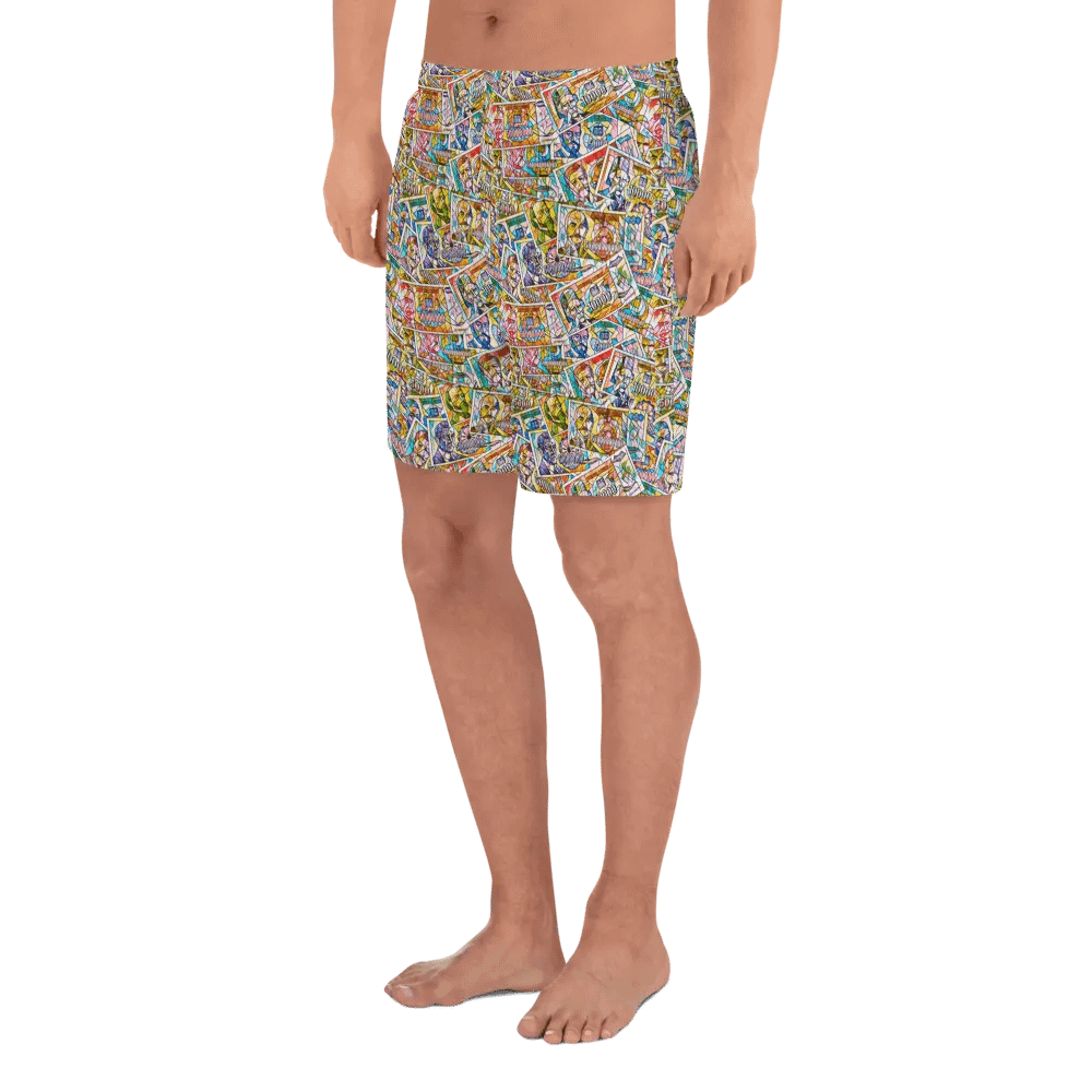 Jugoslovenski inflatorni dinar 1993 (Kolaž/mozaik) All-Over Print Athletic Shorts product image (4)