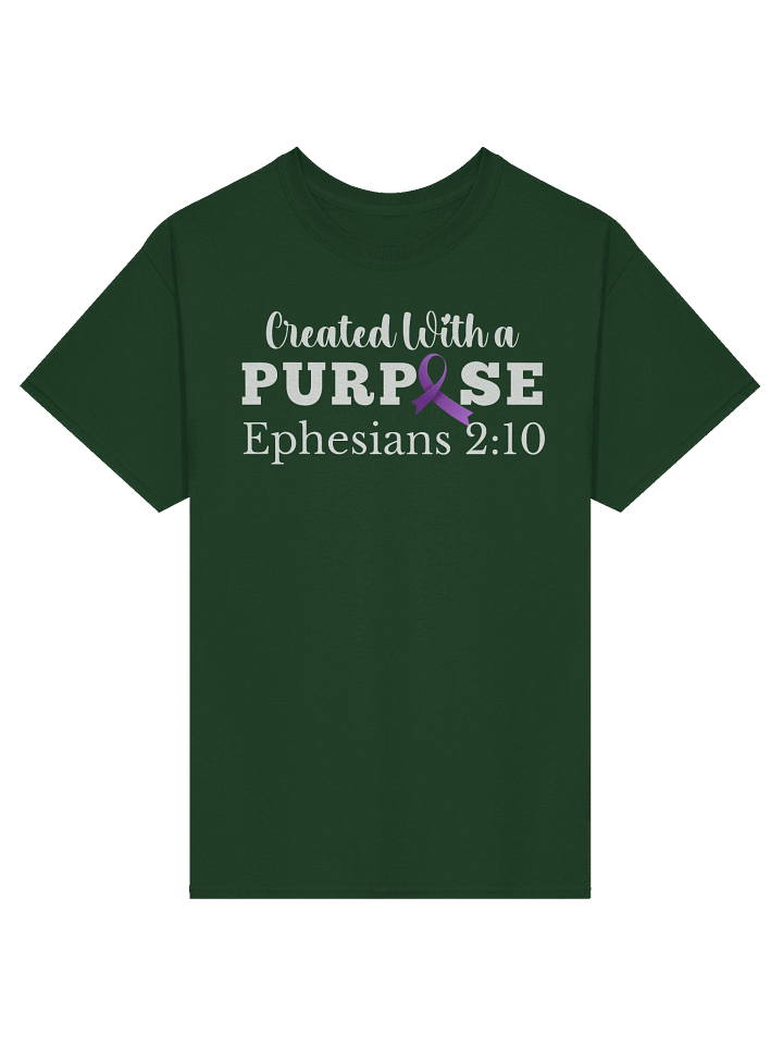 Created With A Purpose : Gildan Heavy T-shirt | Christian Faith | Alzheimer and Brain Disorder Awareness | Gift To Mom, Dad, Child With Brain Disease product image (2)