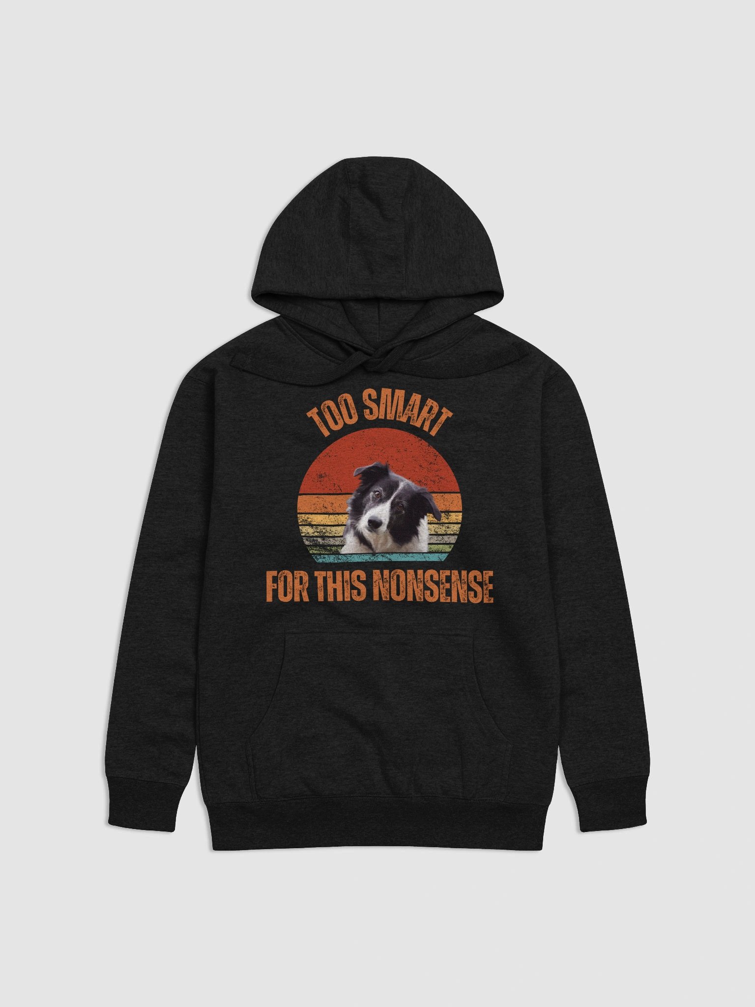 Retro Smart Border Collie Unisex Hoodie product image (1)