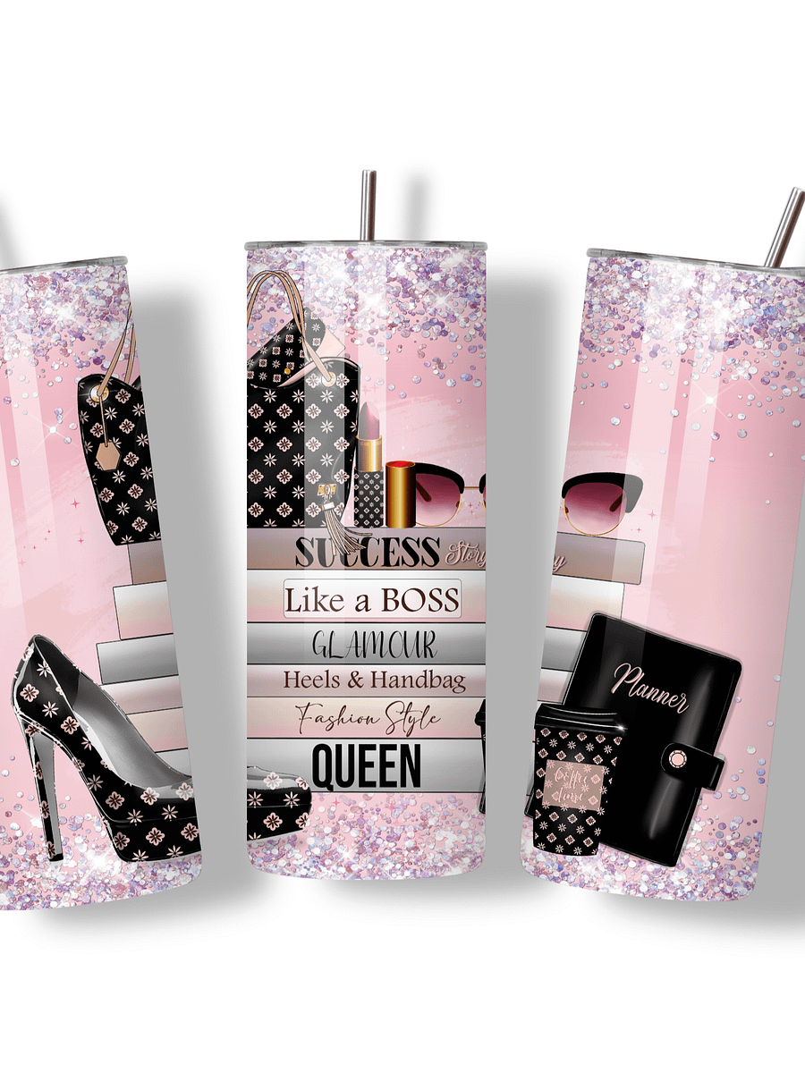 Boss Babe 20oz Skinny Tumbler with Metal Straw – Double-Walled Insulated Stainless Steel Tumbler for Hot & Cold Drinks, Gift for Stylish Women product image (3)