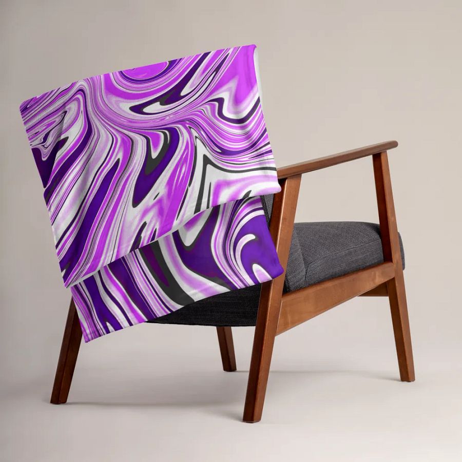 Throw Blanket - Purple Digital Fluid Art product image (3)