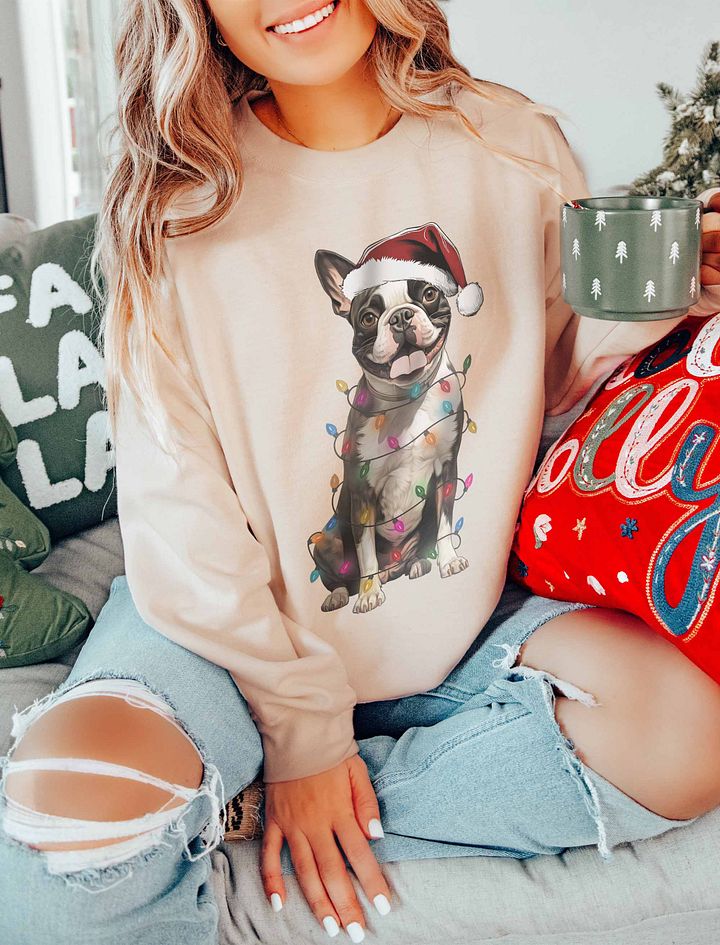 Funny Boston Terrier(Brindle) Christmas Sweatshirt for Bostie Paw-rents product image (16)