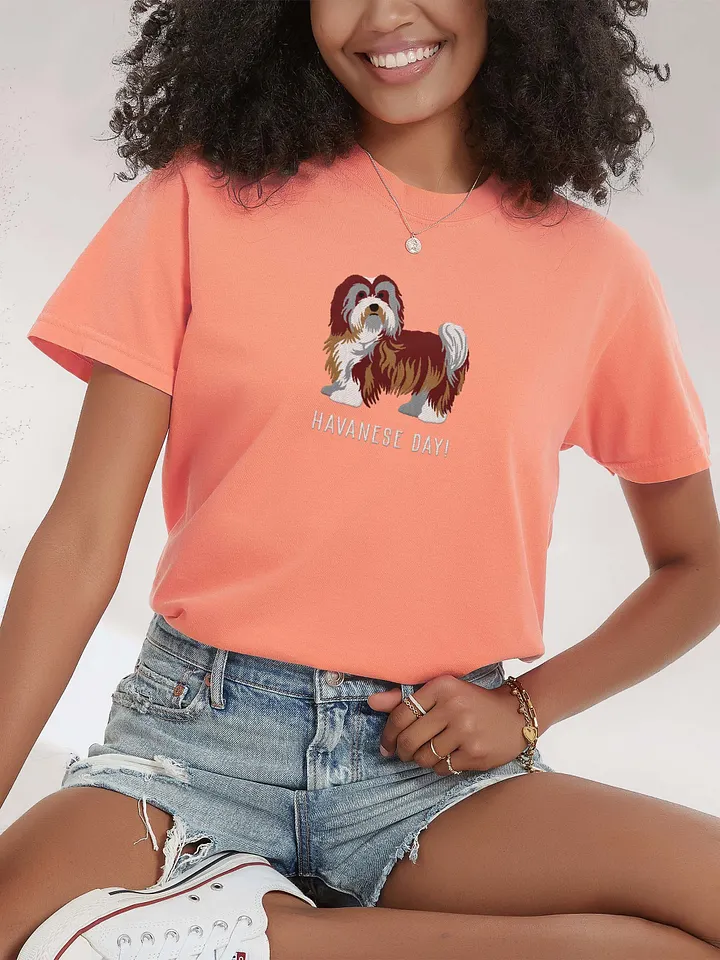 Havanese Day! T-Shirt(Embroidered) of a Havanese(Chocolate) product image (2)