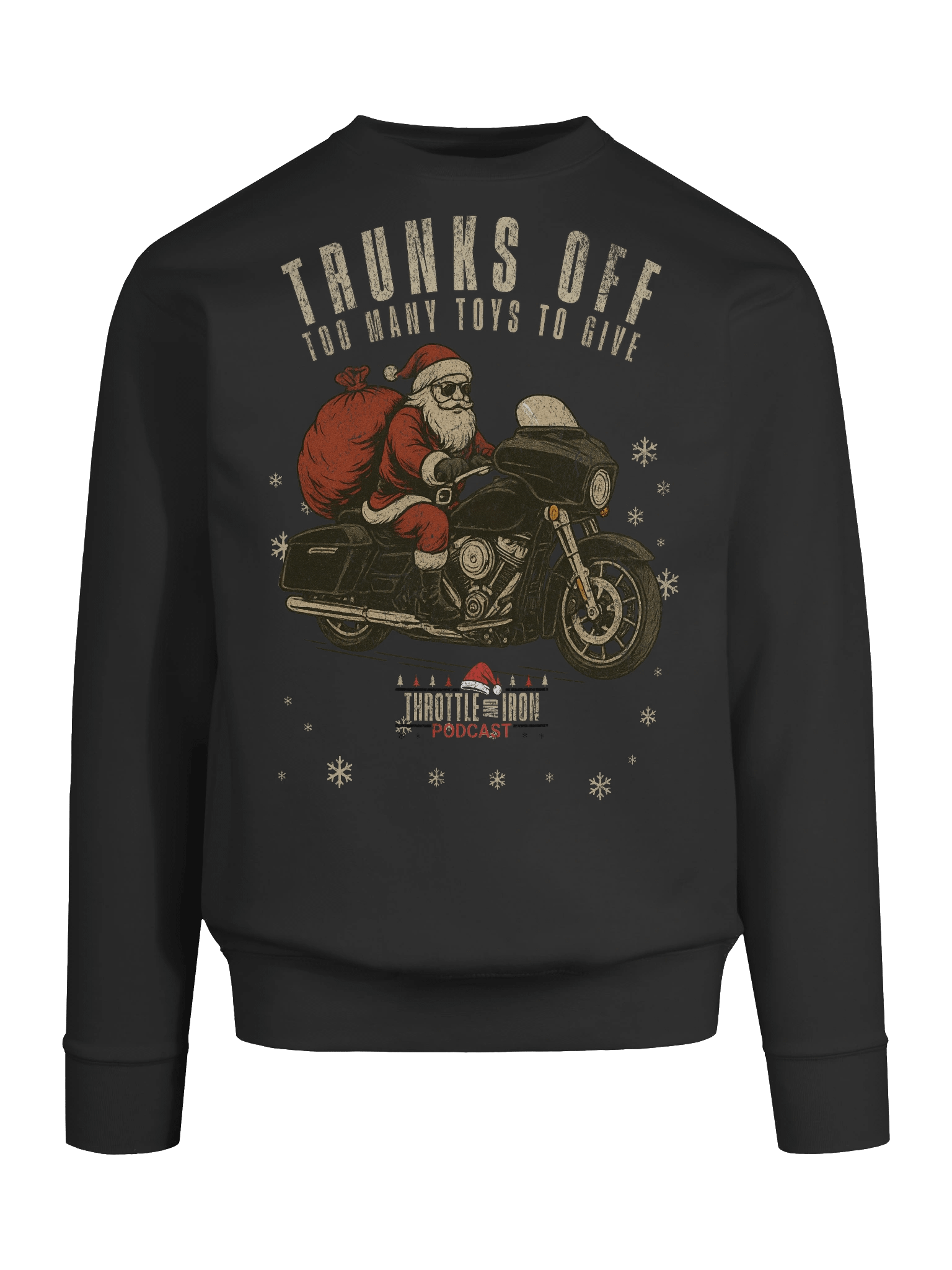 Throttle and Iron “Trunks Off” Christmas Sweatshirt (HD) product image (59)